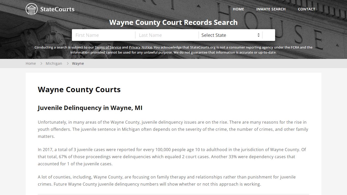 Wayne County, MI Courts - Records & Cases - StateCourts